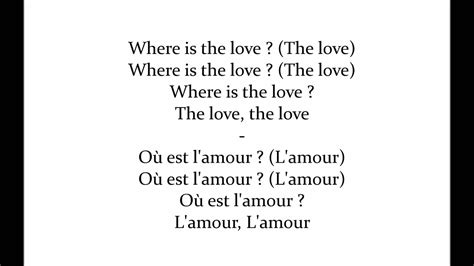 where is the love lyrics deutsch